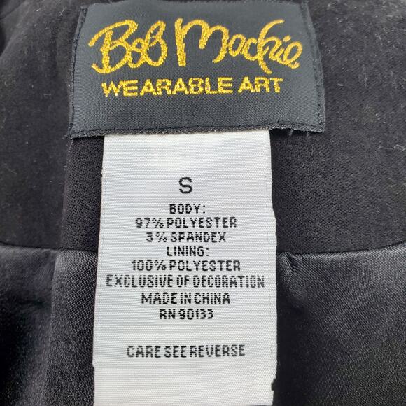 Bob Mackie Wearable Art Blazer 3 Button Jacket Black Womens Small New No Tags - Picture 5 of 6